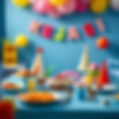 Themed birthday table featuring playful elements and a joyful color palette.
