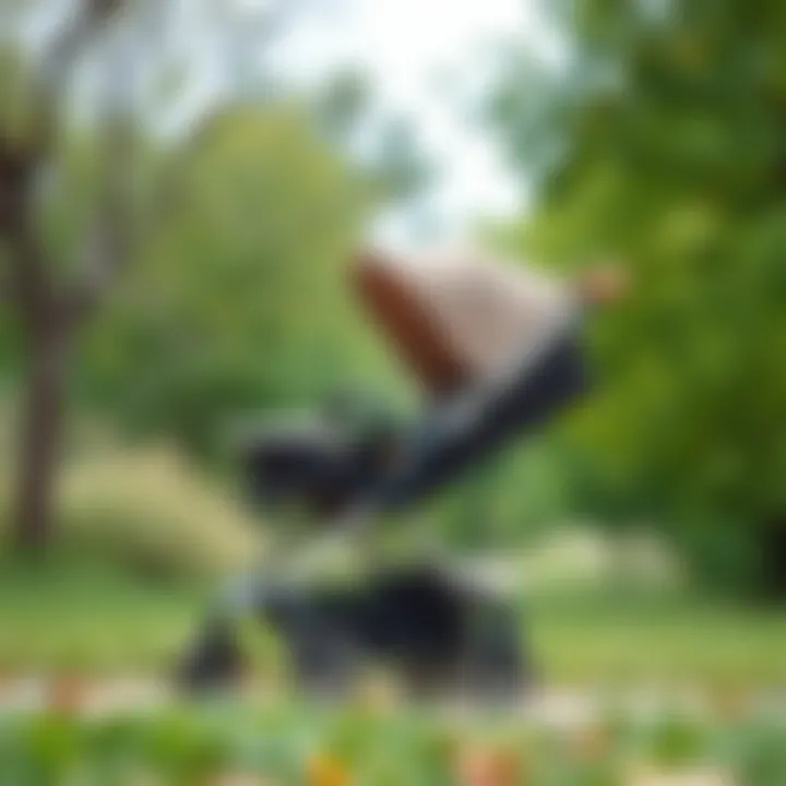 A stylish and affordable stroller in a park setting