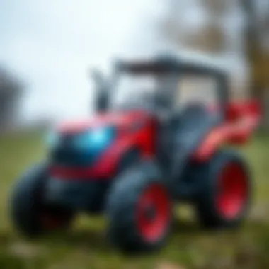 Safety features of an electric tractor for children