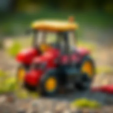 Various designs of battery-powered tractors for kids