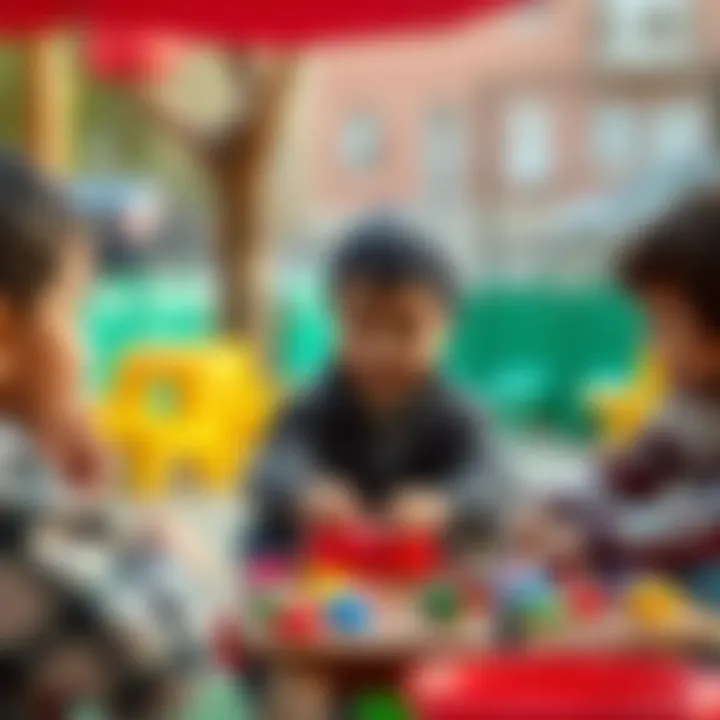 Children engaged in group play activities