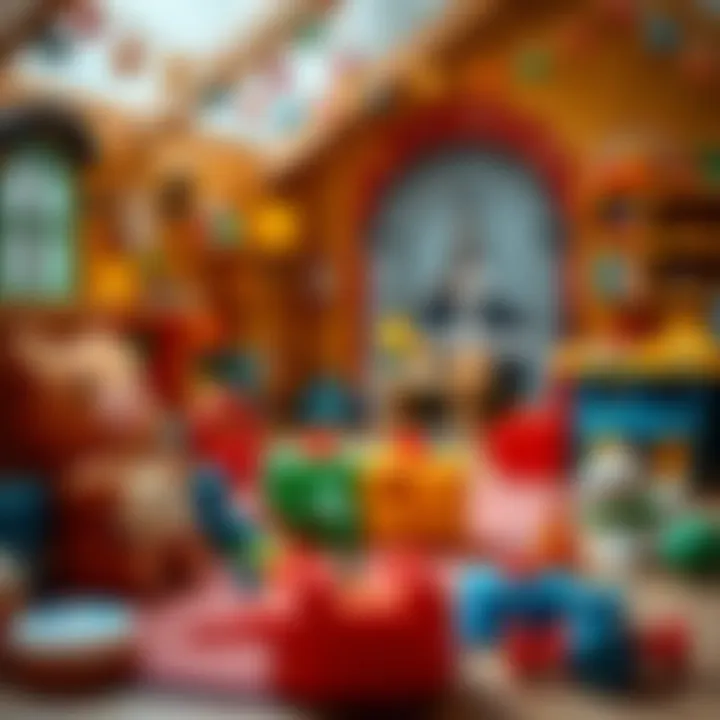 Educational toys and games in a playhouse