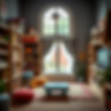 A cozy reading nook in a play space