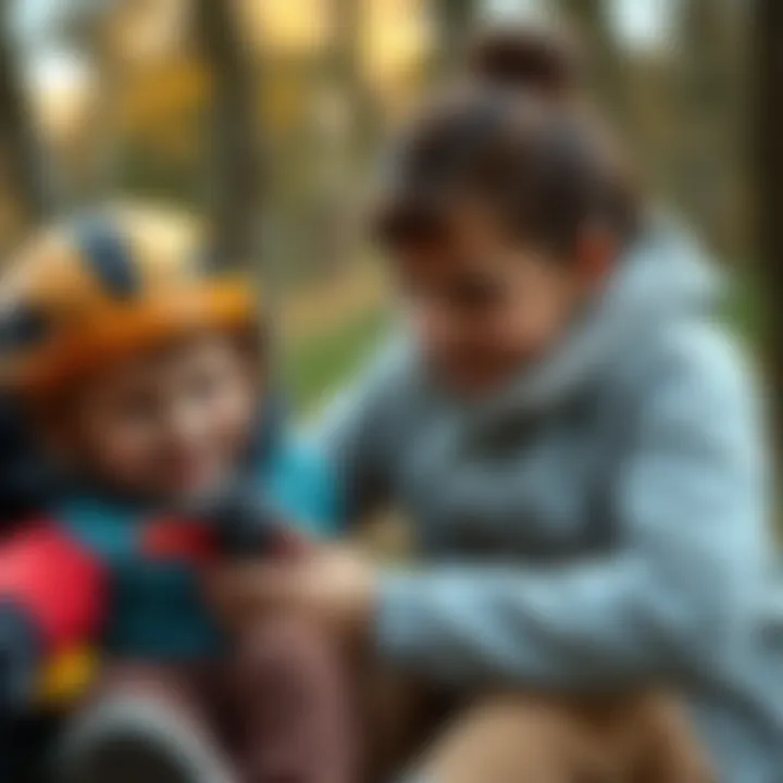 Outdoor play and exploration between mother and child