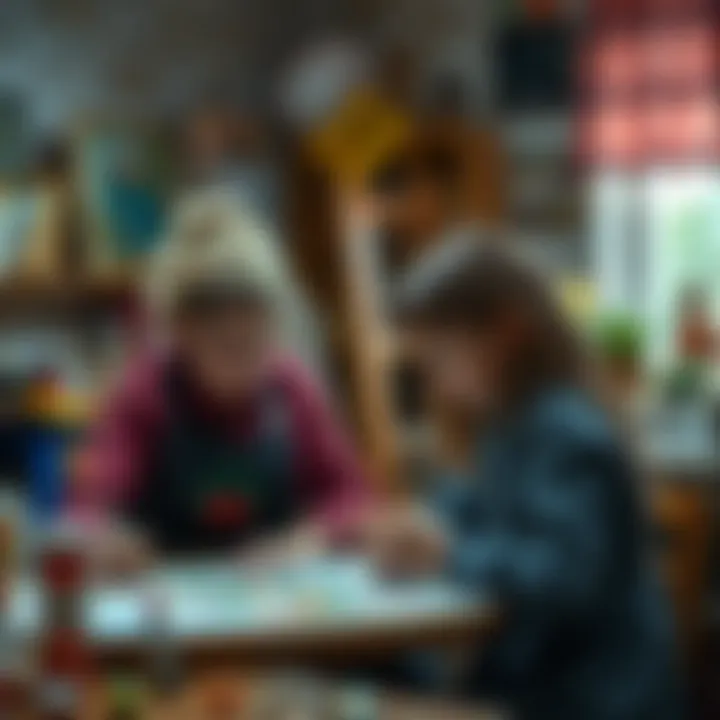 Artistic expression through painting with mother