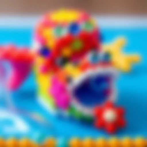 Colorful Aquabeads creations showcasing creativity