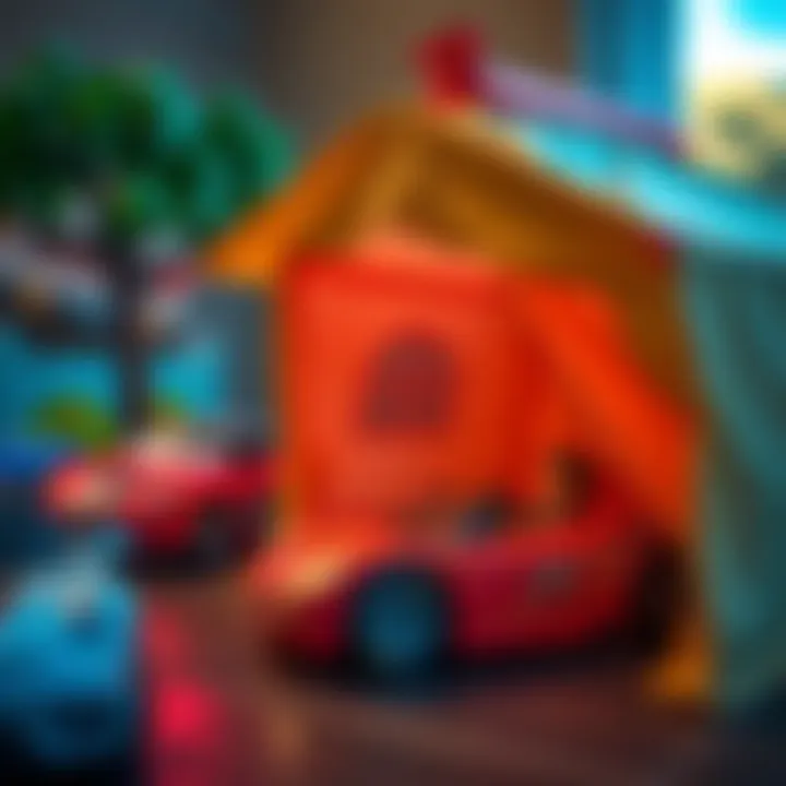 Educational play areas created by car tent garages