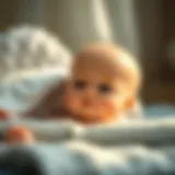 Illustration of a calm baby in a serene environment, embodying tranquility.