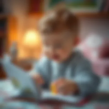 Joy of Reading: Touch and Feel Experience A baby enjoying a touch and feel book