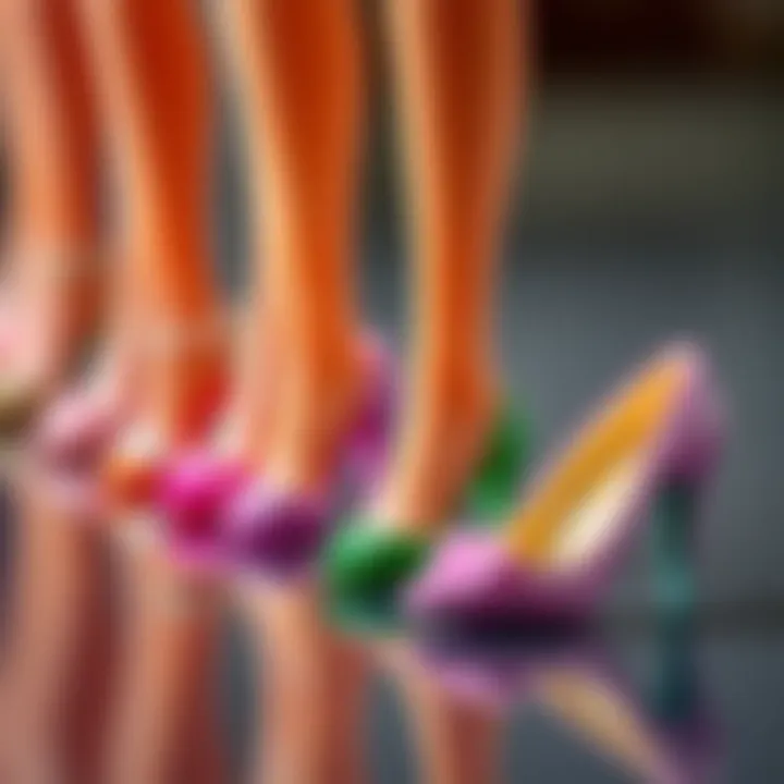 A visual representation of the evolution of Barbie shoes through the decades