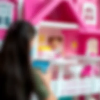 A close-up of the innovative features of the Barbie dream house, highlighting educational aspects