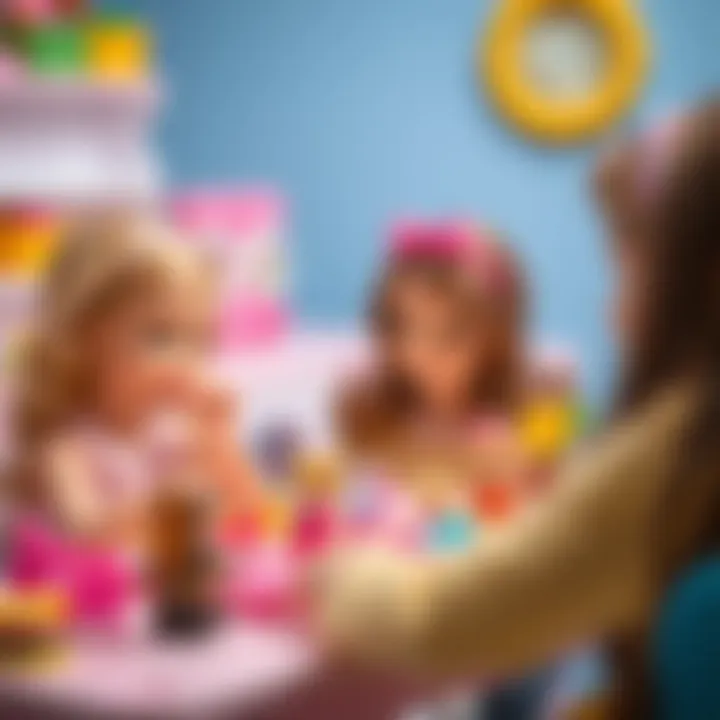 Children exploring creativity with Barbie toys