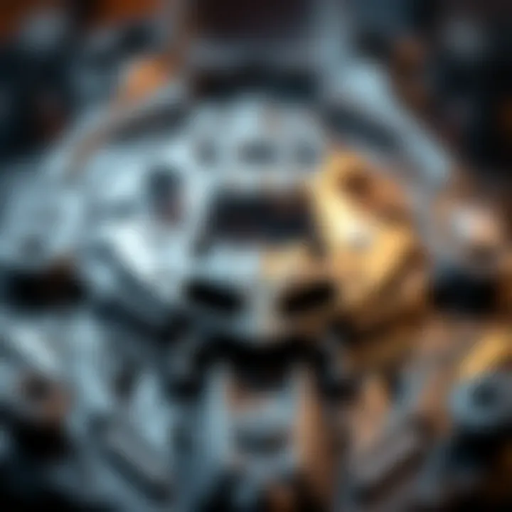 Exploring the Design of the Batmobile A detailed close-up of the Batmobile's intricate design