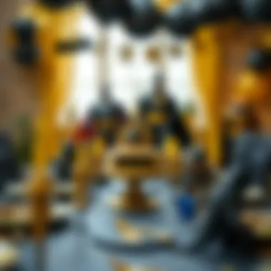 Creative Batman-themed birthday table setup