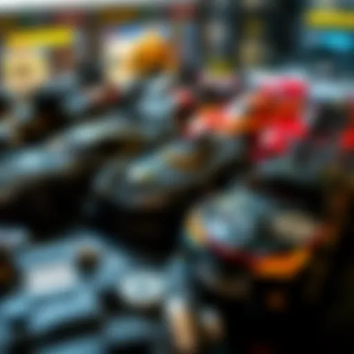 Dynamic display of Batman cars showcasing intricate designs and features