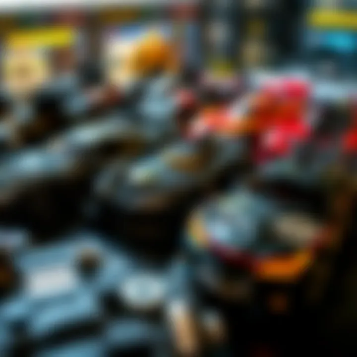 Dynamic display of Batman cars showcasing intricate designs and features