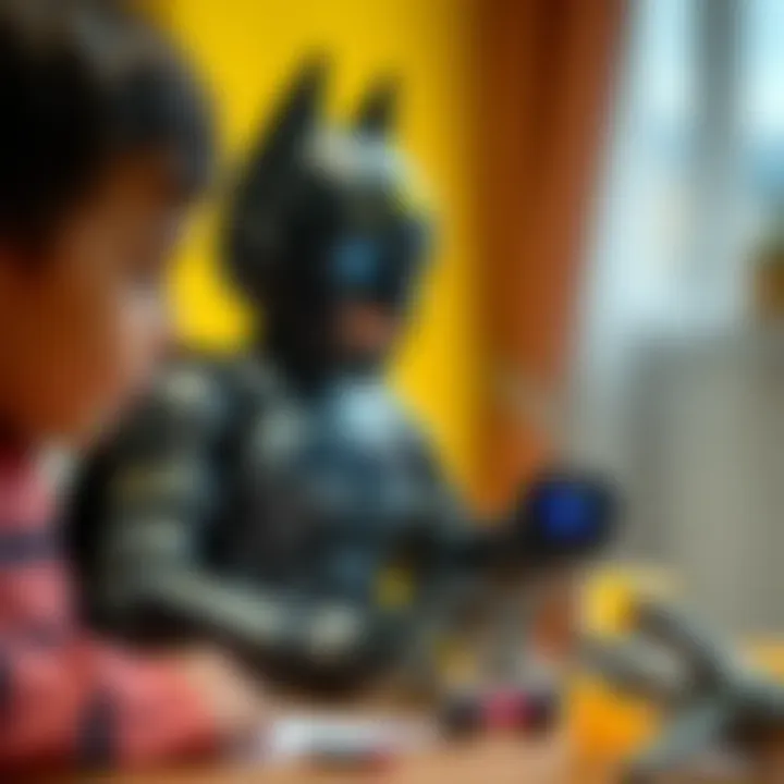 Educational session with Batman robot, emphasizing learning through play