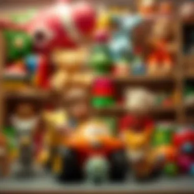 Trendy toys displayed attractively, highlighting current market trends.