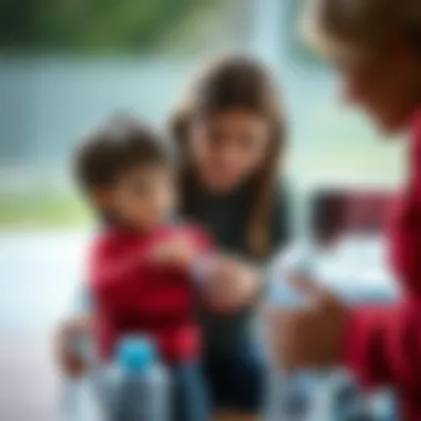 A parent guiding a child in choosing the right hydration method.