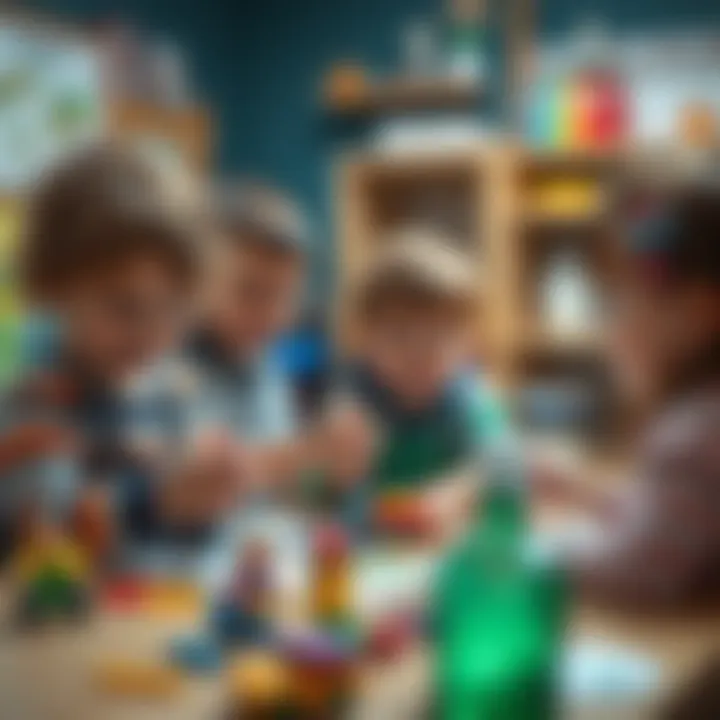 Happy children engaged in playful learning activities