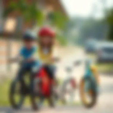 Children riding bicycles together