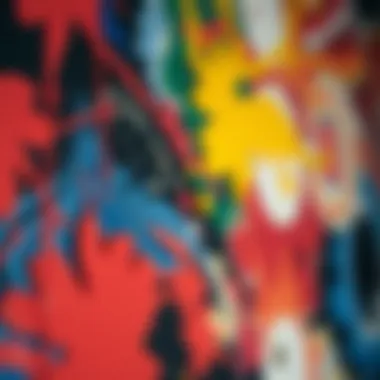 Close-up of an abstract painting showcasing emotions through color