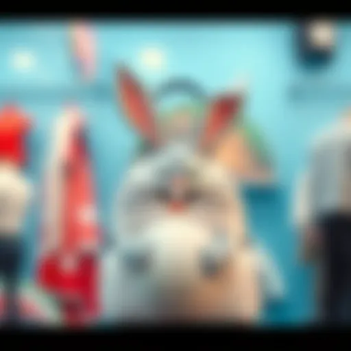 A stylish Bugs Bunny bag on display showcasing its unique design