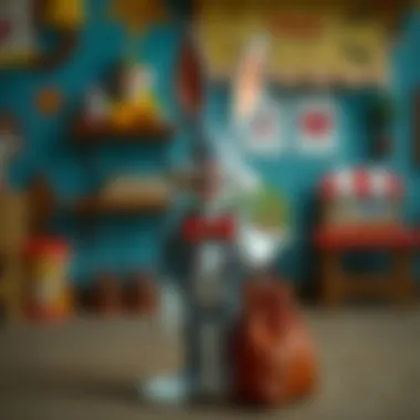 An artistic representation of Bugs Bunny with a bag, symbolizing nostalgia