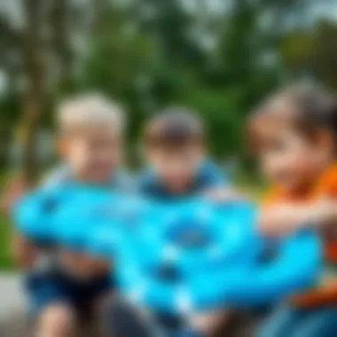 Children engaging in Byblade gameplay at a park