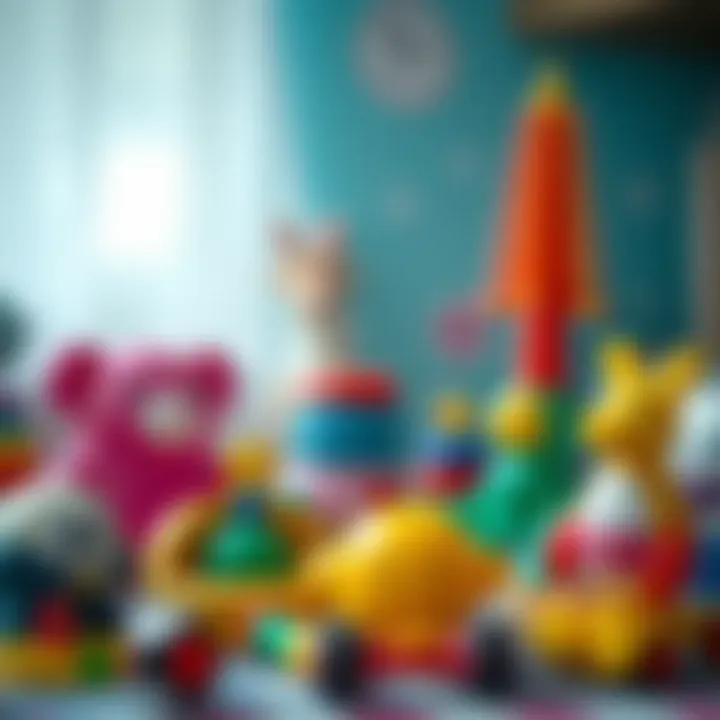 A colorful selection of developmental toys for sleep encouragement