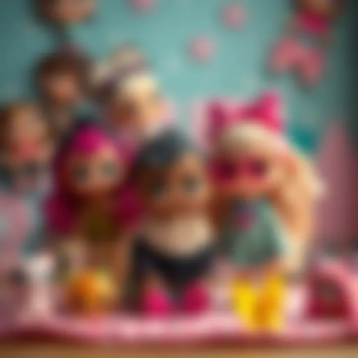 Child playing with LOL dolls