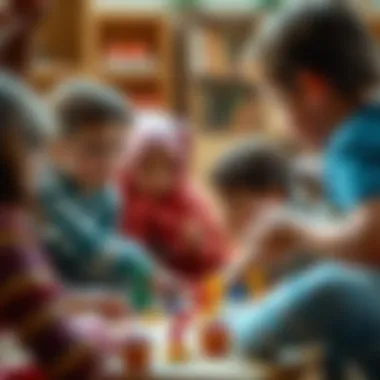 Social Skills Development A group of children engaged in a cooperative game, promoting social skills