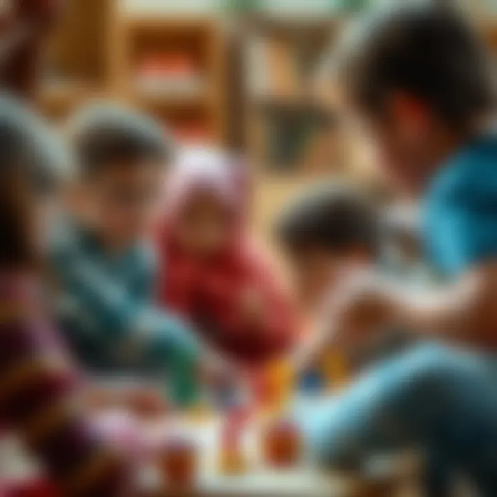 Social Skills Development A group of children engaged in a cooperative game, promoting social skills