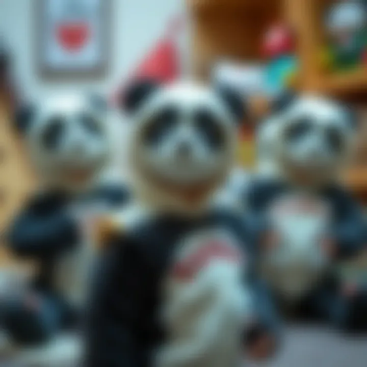 Children engaging in imaginative play while wearing panda costumes