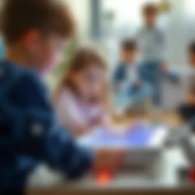 Children interacting with a virtual baby game