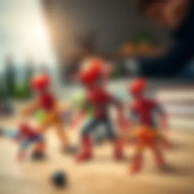 Children playing with Spider-Man action figures