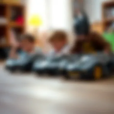 Children engaged in play with Batman cars, demonstrating motor skill development