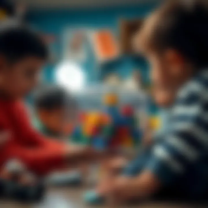 Children engaging with the cube in a playful environment