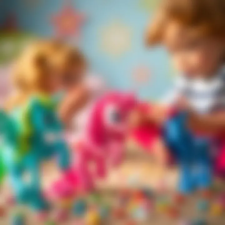 Children engaging in imaginative play with My Little Pony figures