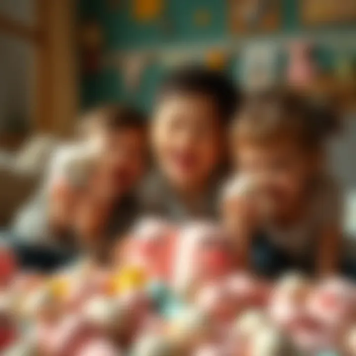 Children playing joyfully with their favorite Squishmallows