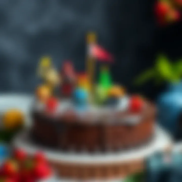 Delicious Chocolate Cake with Toy Decor Chocolate cake decorated with toy figurines