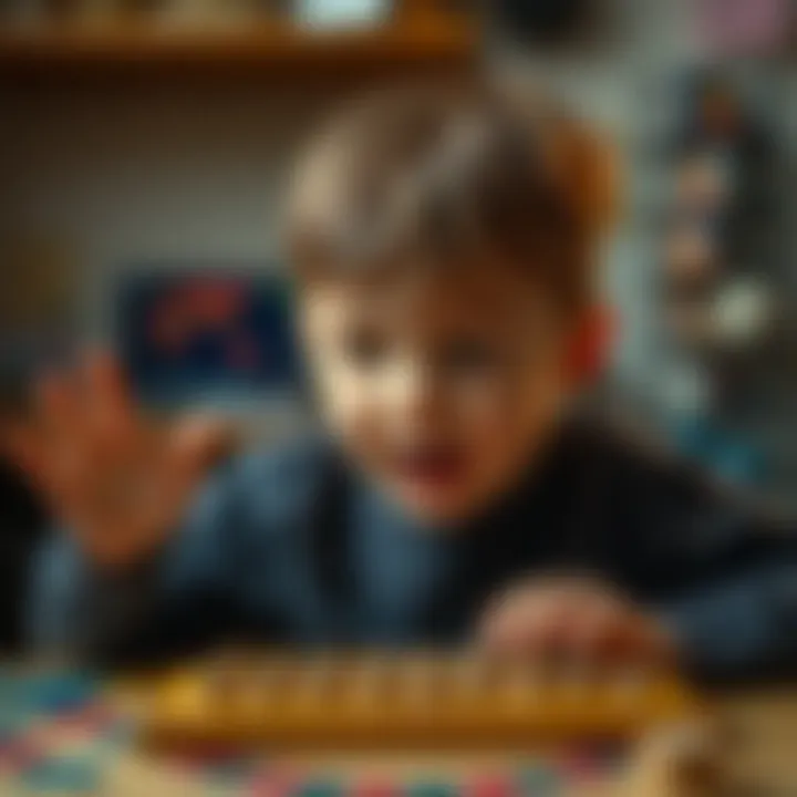 Child showing excitement while solving a cipher challenge