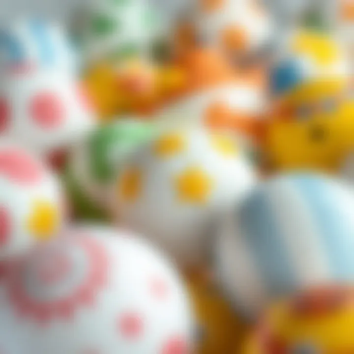 Close-up of bath balls with unique designs