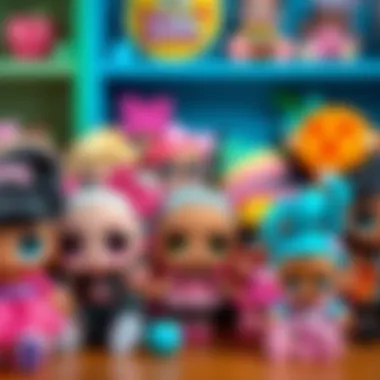 Colorful collection of LOL dolls