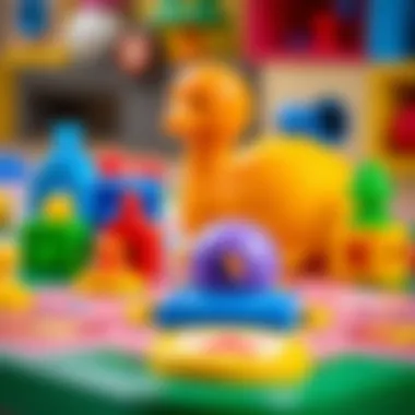 Colorful game components showcasing educational elements intertwined with entertainment