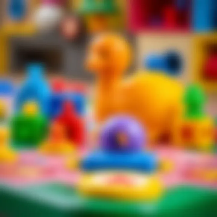 Colorful game components showcasing educational elements intertwined with entertainment