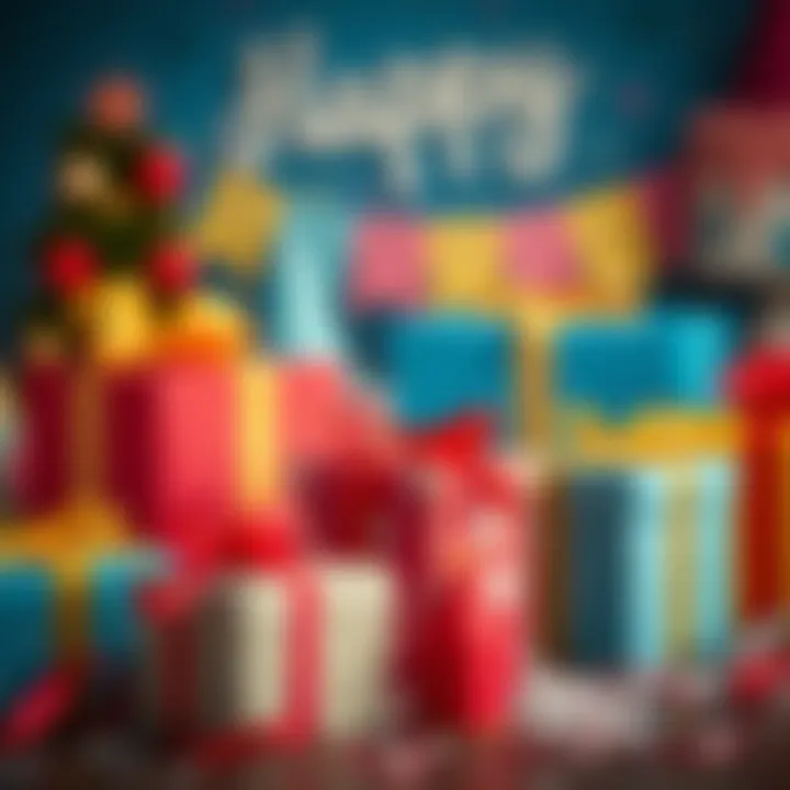 Colorful gift boxes for a birthday celebration