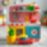 Colorful kitchen playset with utensils