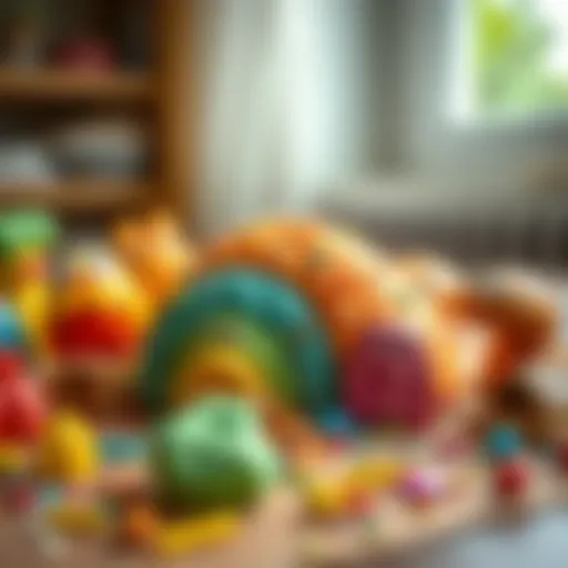 Colorful playdough creations made by toddlers