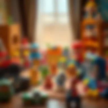 Creative play scene with various fun toys displayed